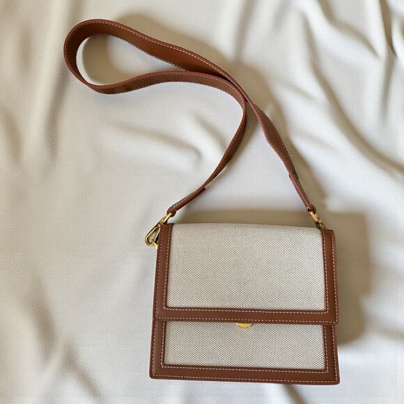 JW Pei Mini Flap Bag - Beige Canvas NWOT - Picture 3 of 7